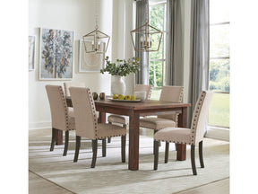 Coleman Rustic Golden Brown  7-piece Dining Room Set with Parson Chairs - Ornate Home