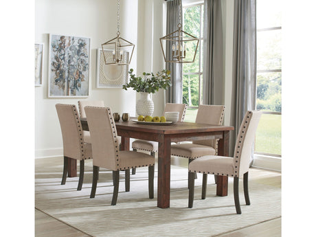 Coleman Rustic Golden Brown  7-piece Dining Room Set with Parson Chairs - Ornate Home