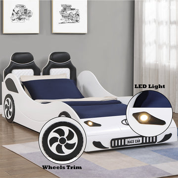 Colen White Car Bed (Twin) - Ornate Home