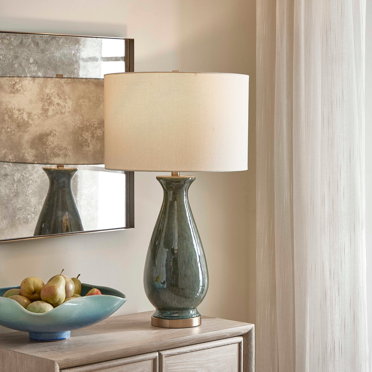 Colestin Deep Green Table Lamp - Ornate Home
