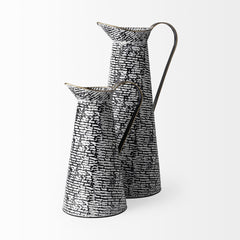 Colette Black/White Large Patterned Vase - Ornate Home