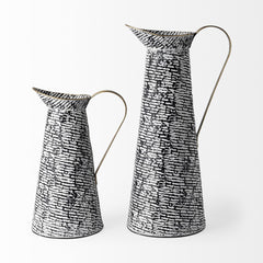 Colette Black/White Large Patterned Vase - Ornate Home
