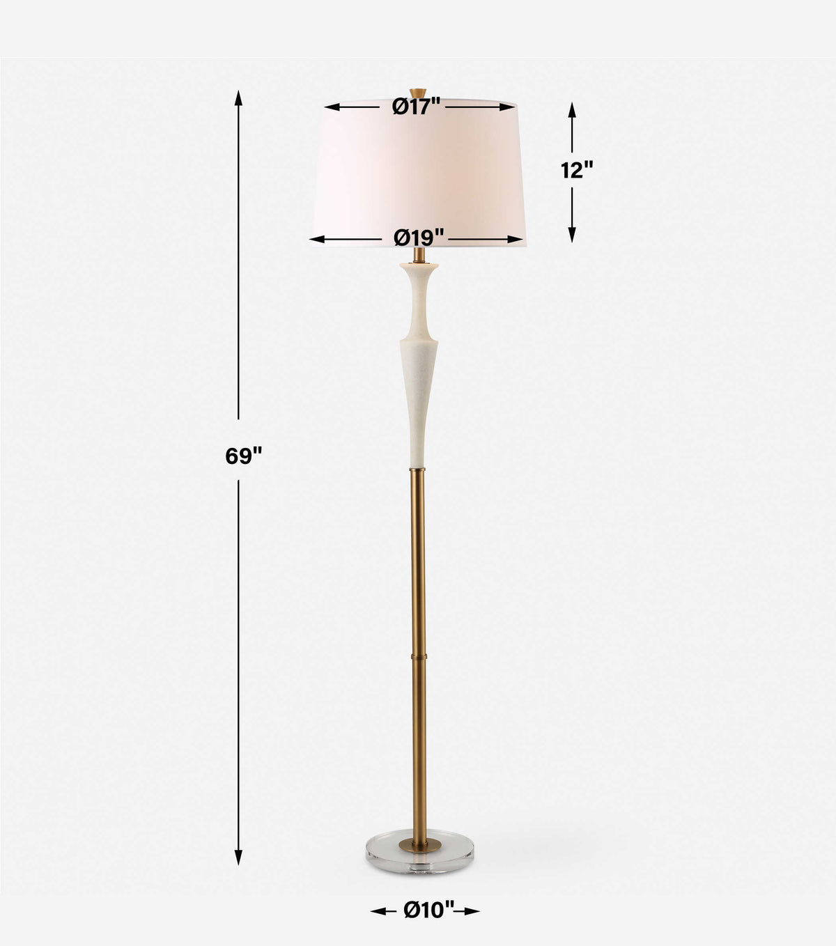Colette White Stone Floor Lamp - Ornate Home
