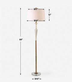 Colette White Stone Floor Lamp - Ornate Home