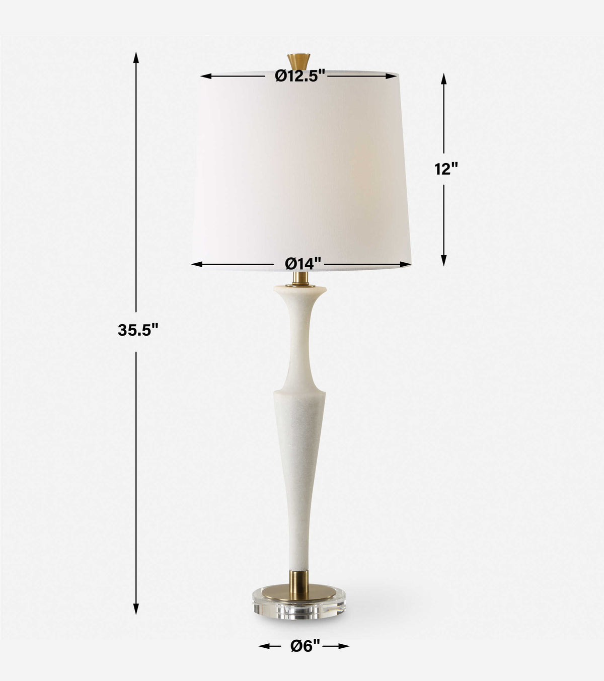 Colette White Stone Table Lamp - Ornate Home