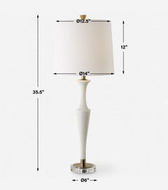 Colette White Stone Table Lamp - Ornate Home