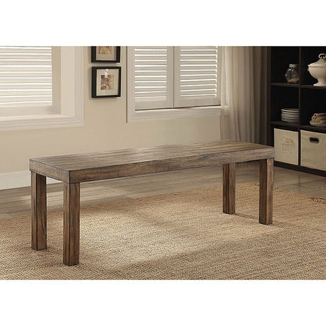 Colettte Rustic Oak 58" Small Bench - Ornate Home