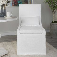Coley White Armless Chair - Ornate Home