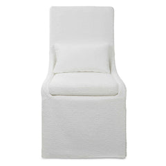Coley White Armless Chair - Ornate Home