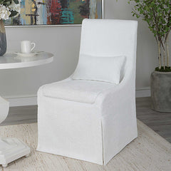 Coley White Armless Chair - Ornate Home
