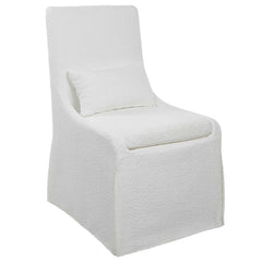 Coley White Armless Chair - Ornate Home
