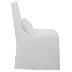 Coley White Armless Chair - Ornate Home