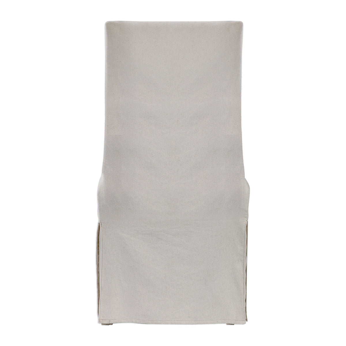 Coley White Linen Armless Chair - Ornate Home