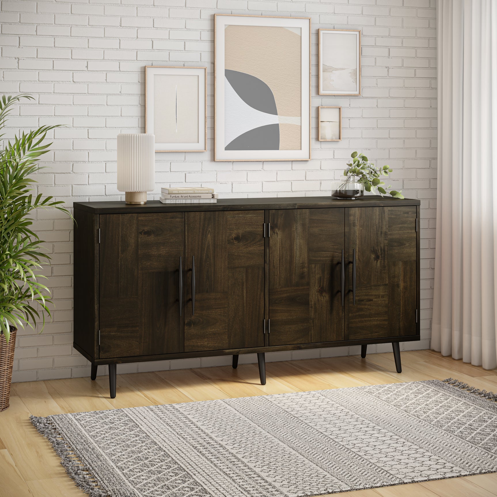Colhane Walnut 4 Door Acccent Cabinet - Ornate Home