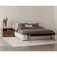 Colin Beige Queen Bed - Ornate Home
