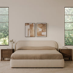Colin Beige Queen Bed - Ornate Home