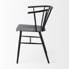 Colin Black Curved Back Dining Side Chair - Ornate Home