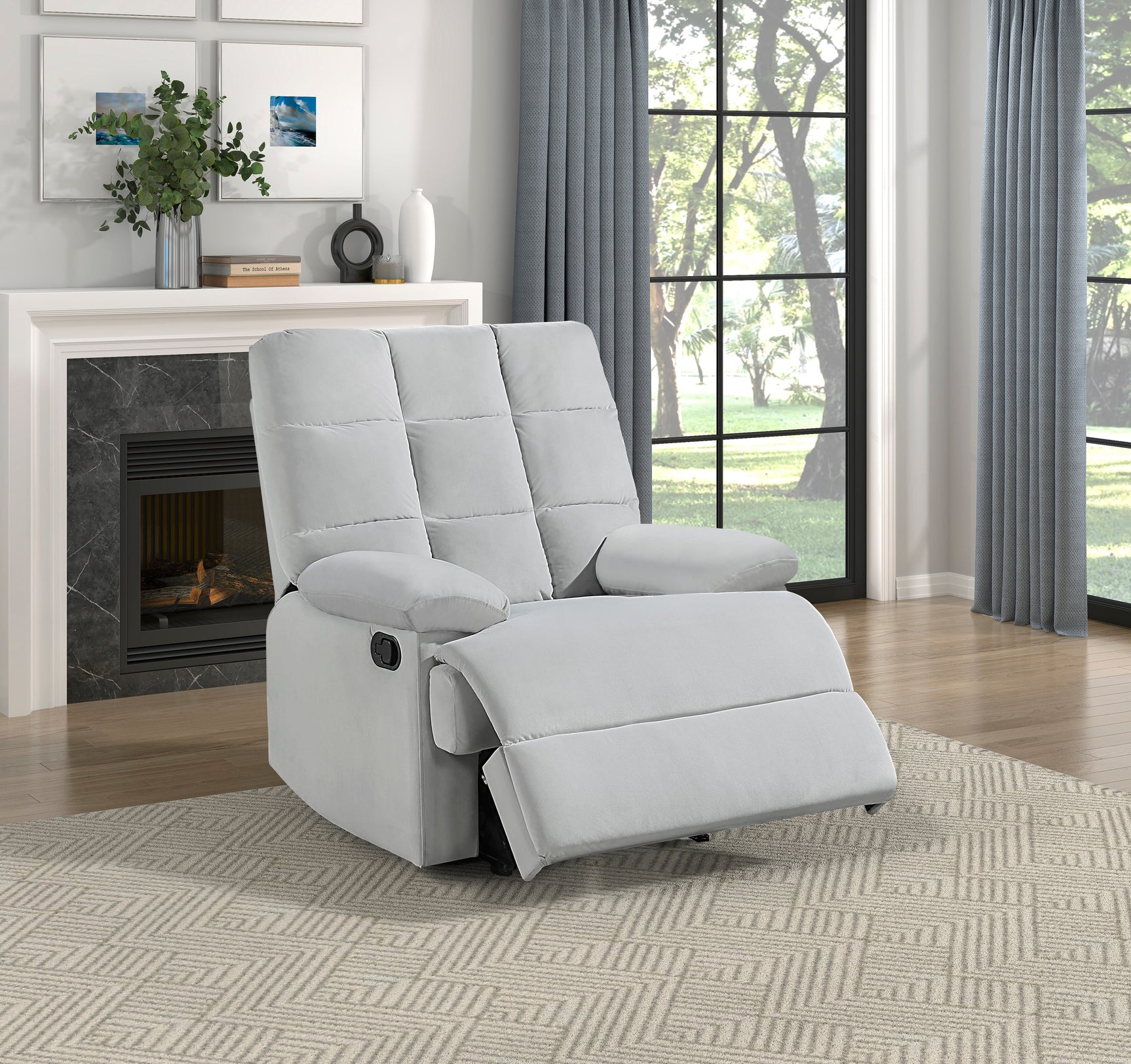 Colin Light Gray Reclining Chair - Ornate Home