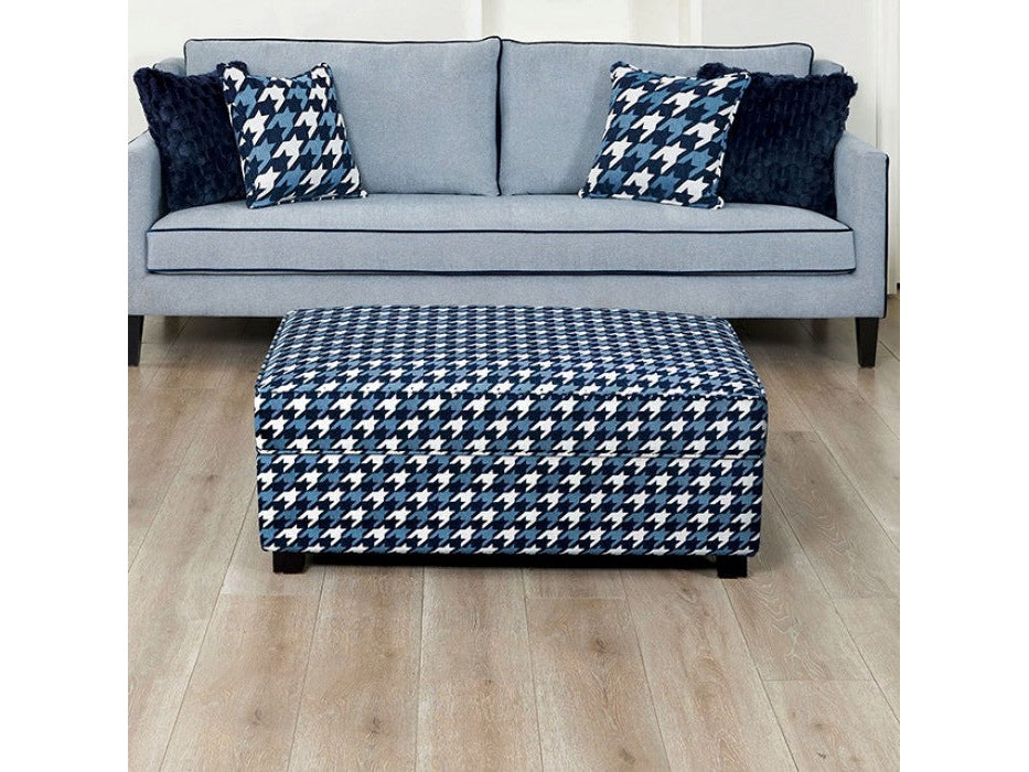 Colindale Gray/Blue Ottoman - Ornate Home