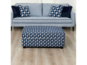 Colindale Gray/Blue Ottoman - Ornate Home
