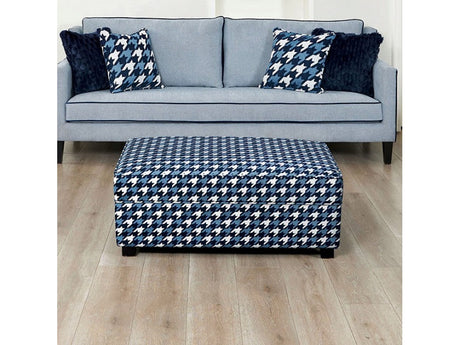 Colindale Gray/Blue Ottoman - Ornate Home