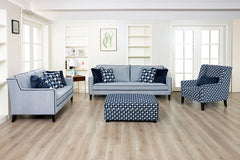 Colindale Gray/Blue Ottoman - Ornate Home