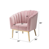 Colla Blush Pink Velvet & Gold Accent Chair - Ornate Home