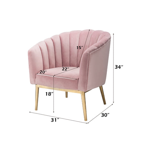Colla Blush Pink Velvet & Gold Accent Chair - Ornate Home