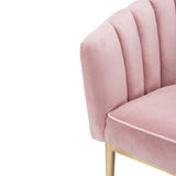 Colla Blush Pink Velvet & Gold Accent Chair - Ornate Home