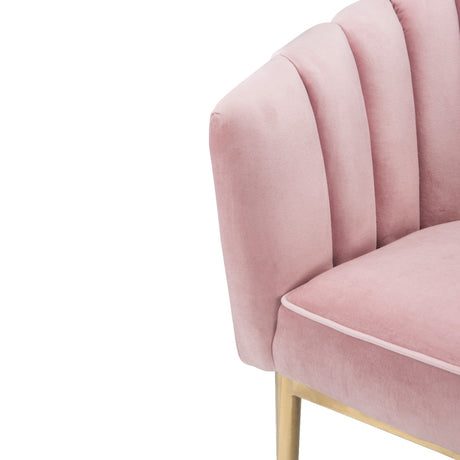 Colla Blush Pink Velvet & Gold Accent Chair - Ornate Home