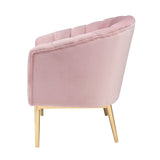 Colla Blush Pink Velvet & Gold Accent Chair - Ornate Home