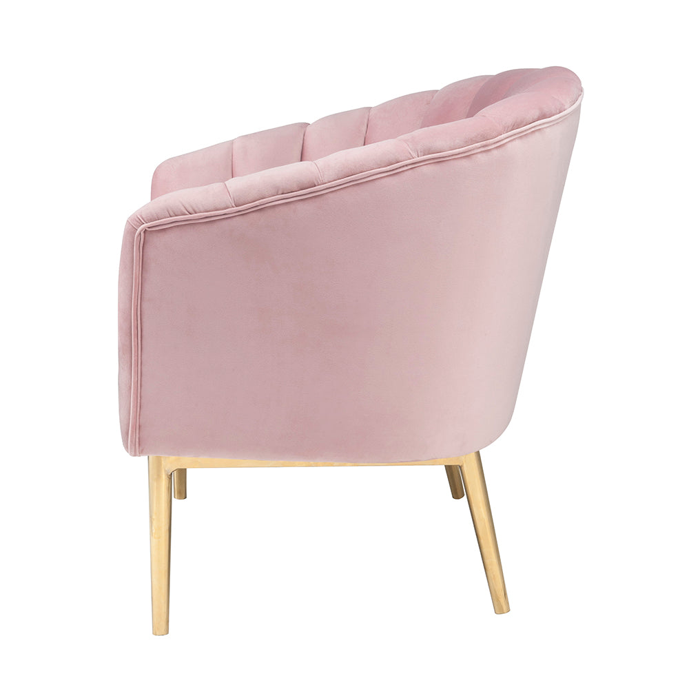 Colla Blush Pink Velvet & Gold Accent Chair - Ornate Home