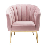Colla Blush Pink Velvet & Gold Accent Chair - Ornate Home