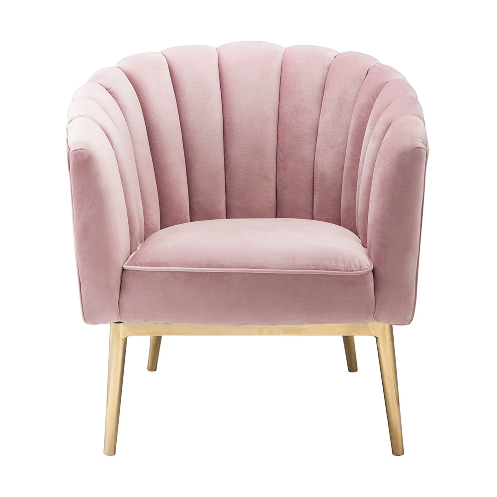 Colla Blush Pink Velvet & Gold Accent Chair - Ornate Home