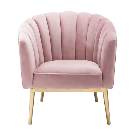 Colla Blush Pink Velvet & Gold Accent Chair - Ornate Home