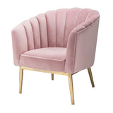 Colla Blush Pink Velvet & Gold Accent Chair - Ornate Home