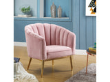 Colla Blush Pink Velvet & Gold Accent Chair - Ornate Home
