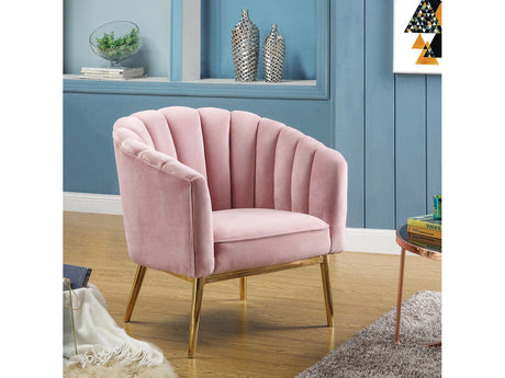 Colla Blush Pink Velvet & Gold Accent Chair - Ornate Home