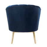 Colla Midnight Blue Velvet & Gold Accent Chair - Ornate Home