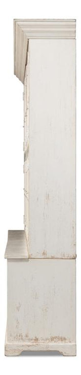 Collector’s Study White Glass Front Bookcase - Ornate Home