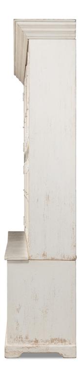 Collector’s Study White Glass Front Bookcase - Ornate Home