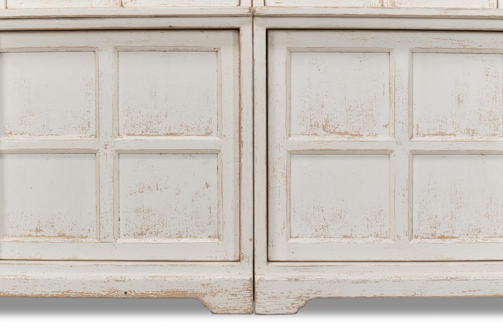 Collector’s Study White Glass Front Bookcase - Ornate Home