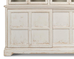 Collector’s Study White Glass Front Bookcase - Ornate Home