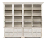Collector’s Study White Glass Front Bookcase - Ornate Home