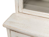 Collector’s Study White Glass Front Bookcase - Ornate Home