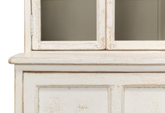 Collector’s Study White Glass Front Bookcase - Ornate Home