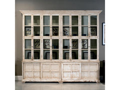 Collector’s Study White Glass Front Bookcase - Ornate Home