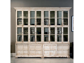 Collector’s Study White Glass Front Bookcase - Ornate Home