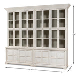 Collector’s Study White Glass Front Bookcase - Ornate Home