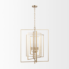 Colleen Antiqued Gold Metal 4-Light Chandelier
